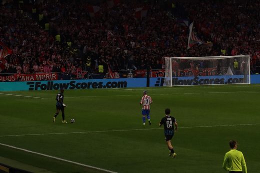 The goalmouth and the away end seen from Jai's seat in the stands